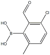 3-Chloro-2-formyl-6-methylphenylboronic acid, 2377714-00-4, 结构式
