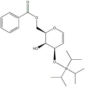 6-O-苯甲酰基-3-O-三异丙基硅烷D半乳醛, , 结构式