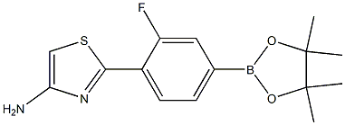 2-(2-Fluoro-4-(4,4,5,5-tetramethyl-1,3,2-dioxaborolan-2-yl)phenyl)thiazol-4-amine Struktur
