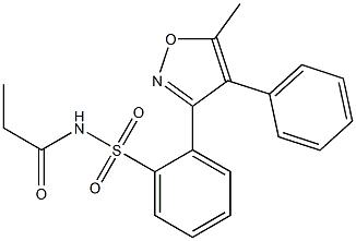 N-((2-(5-methyl-4-phenylisoxazol-3-yl)phenyl)sulfonyl)propionamide 化学構造式