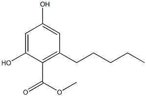 2,4-二羟基-6-戊基苯甲酸甲酯, , 结构式