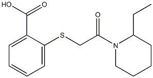 2-{[2-(2-ETHYLPIPERIDIN-1-YL)-2-OXOETHYL]SULFANYL}BENZOIC ACID,,结构式