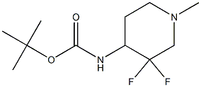 tert-butyl 3,3-difluoro-1-methylpiperidin-4-ylcarbamate 化学構造式