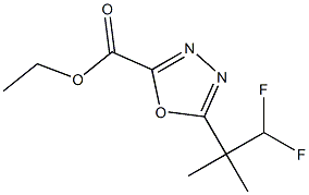 ethyl 5-(1,1-difluoro-2-methylpropan-2-yl)-1,3,4-oxadiazole-2-carboxylate,,结构式