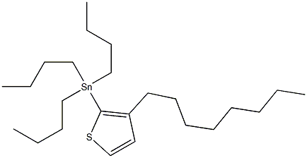 Tributyl-(3-octyl-thiophen-2-yl)-stannane,,结构式