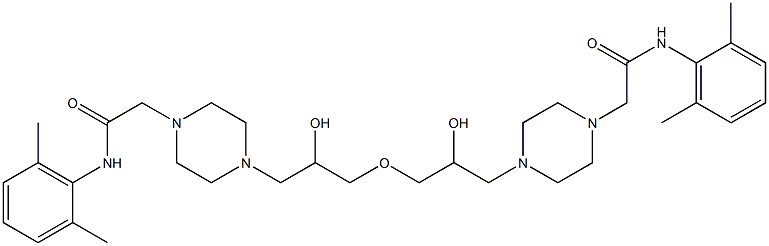 2,2'-((Oxybis(2-hydroxypropane-3,1-diyl))bis(piperazine-4,1-diyl))bis(N-(2,6-dimethylphenyl)acetamide) Structure