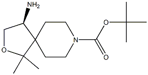 tert-butyl (S)-4-amino-1,1-dimethyl-2-oxa-8-azaspiro[4.5]decane-8-carboxylate 化学構造式