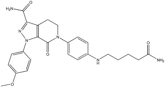 6-(4-((5-Amino-5-oxopentayl)amino)phenyl)-1-(4-methoxyphenyl)-7-oxo-4,5,6,7-tetrahydro-1H-pyrazol[3,4-c]pyridine-3-carboxamide Structure