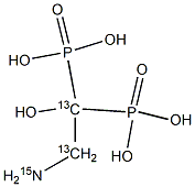 2-Amino-1-hydroxyethane-1,1-diphosphonic Acid-13C2, 15N Structure