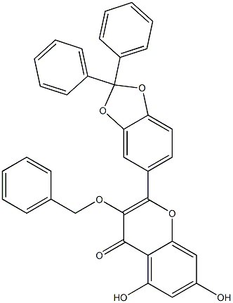 2-(2,2-Diphenyl-1,3-benzodioxol-5-yl)-5,7-dihydroxy-3-(phenylmethoxy)-4H-1-benzopyran-4-one,498548-17-7,结构式