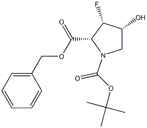 (2R,3S,4R)-1-BOC-3-氟-4-羟基吡咯烷-2-甲酸苄酯 结构式