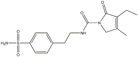 N-{2-[4-(氨基磺酰基)苯基]乙基}-3-乙基-4-甲基-2-氧-2,5-二氢-1H-吡咯-1-甲酰胺,,结构式