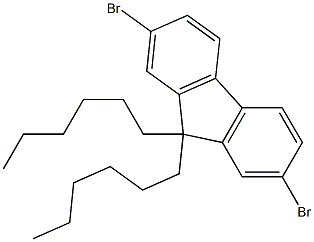 9,9-二己基-2,7-二溴芴, , 结构式