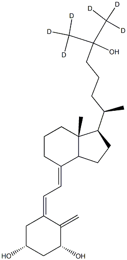 1alpha,25-Dihydroxy Vitamin-D3 (26,26,26,27,27,27-d6) 化学構造式
