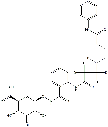 Suberoylanilide-D5 Hydroxamic Acid b-D-Glucuronide,,结构式