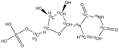 Uridine 5'-Monophosphate-13C915N2 化学構造式