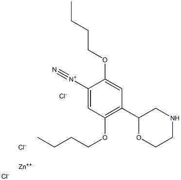 1-重氮-2,5-二丁氧基-4-吗啉基苯氯化锌盐, , 结构式