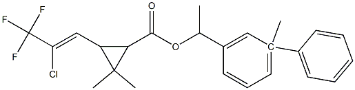 3-(2-Chloro-3,3,3-trifluoropropen-1-yl)-2,2-dimethylcyclopropanecarboxylic acid-methyl-3-methyl-3-phenylbenzyl ester Structure