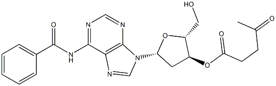 N6-Benzoyl-3'-O-levulinoyl-2'-deoxyadenosine,,结构式