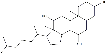 10,13-dimethyl-17-(6-methylheptan-2-yl)-2,3,4,5,6,7,8,9,11,12,14,15,16,17-tetradecahydro-1H-cyclopenta[a]phenanthrene-3,7,12-triol,,结构式