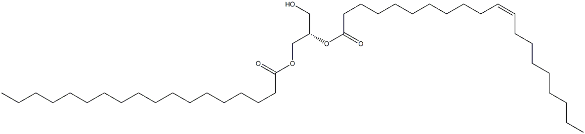 1-octadecanoyl-2-(11Z-eicosenoyl)-sn-glycerol Structure