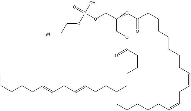 1,2-di-(9Z,12Z-octadecadienoyl)-sn-glycero-3-phosphoethanolamine 结构式