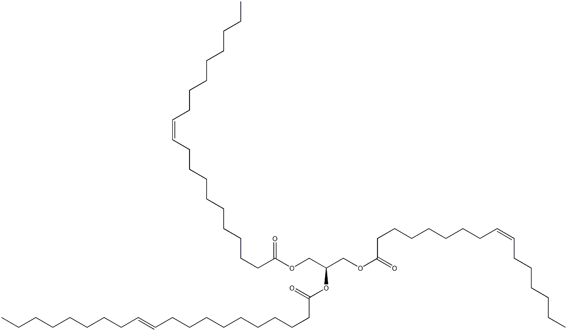 1-(9Z-hexadecenoyl)-2,3-di-(11Z-eicosenoyl)-sn-glycerol 结构式