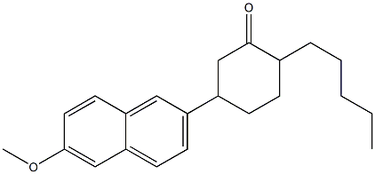 5-(6-Methoxy-naphthalen-2-yl)-2-pentyl-cyclohexanone 化学構造式