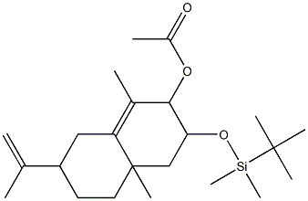 Bicyclo[4.4.0]dec-1-ene, 3-acetoxy-4-(t-butyldimethylsilyloxy)-2,6-dim ethyl-9-isopropenyl- Structure
