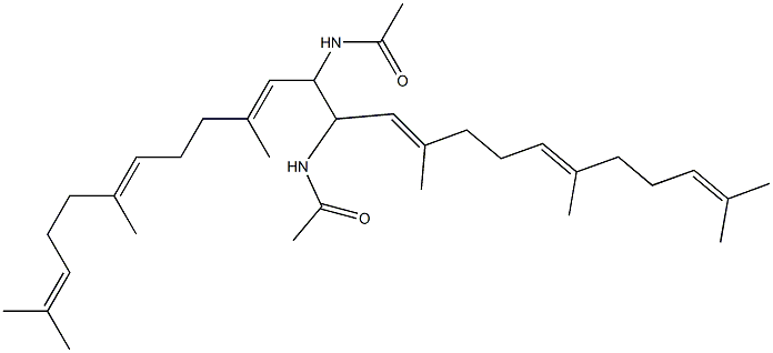 N-[2-Acetylamino-4,8,12-trimethyl-1-(2,6,10-trimethyl-undeca-1,5,9-tri enyl)-trideca-3,7,11-trienyl]-acetamide Struktur