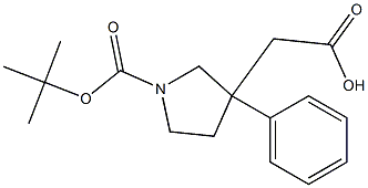 [1-(tert-Butoxycarbonyl)-3-phenyltetrahydro-1H-pyrrol-3-yl]acetic acid Structure