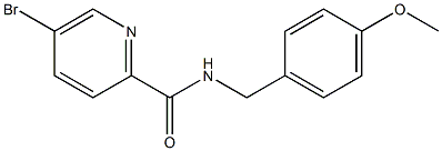 5-Bromo-N-(4-methoxybenzyl)pyridine-2-carboxamide,,结构式