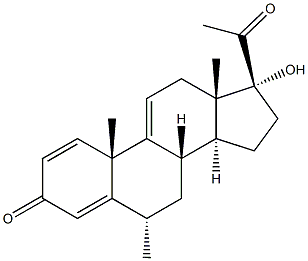 6A-METHYL-17A,-HYDROXY-PREGNA-1,4,9(11)-TRIENE-3,20-DIONE,,结构式