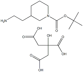 3-(2-Aminoethyl)-1-Boc-piperidinecitrate Struktur