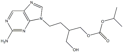 2-amino-9-(3-hydroxymethyl-4-isopropoxycarbonyloxybut-1-yl)pyrine 化学構造式