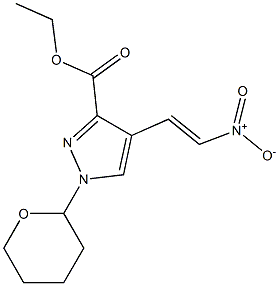 1-tetrahydropyranyl-4-(2-nitrovinyl)-3-(ethoxycarbonyl)pyrazole 化学構造式