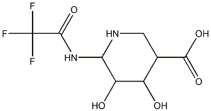 6-trifluoroacetamido-4,5-dihydroxy-3-piperidinecarboxylic acid Structure