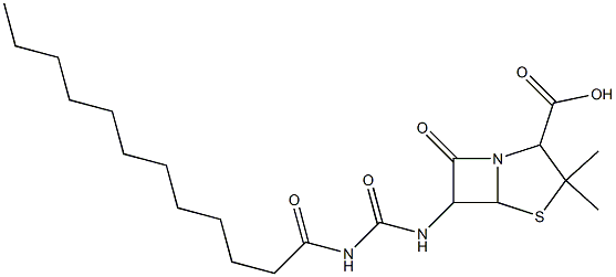 3,3-dimethyl-6-(3-lauroylureido)-7-oxo-4-thia-1-azabicyclo(3,2,0)heptane-2-carboxylic acid