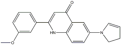 3'-methoxy-6-pyrrolinyl-2-phenyl-4-quinolone Structure
