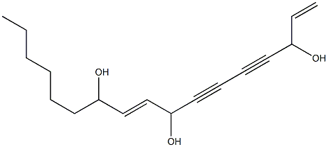 1,9-heptadecadiene-4,6-diyne-3,8,11-triol,,结构式
