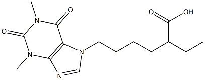 1,3-dimethyl-7-(5-ethylcarboxypentyl)xanthine 化学構造式