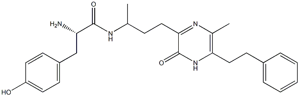 5-methyl-6-phenethyl-3-tyrosylaminobutyl-2(1H)-pyrazinone Structure