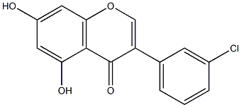3'-chloro-5,7-dihydroxyisoflavone,,结构式