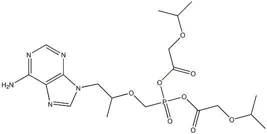 bis(isopropyloxymethylcarbonyl) 9-(2-phosphonomethoxypropyl)adenine,,结构式