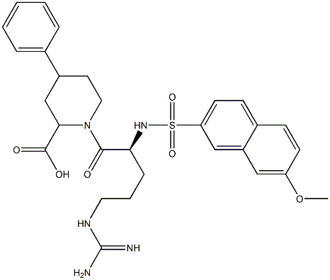 4-phenyl-1-(N(alpha)-(7-methoxy-2-naphthalenesulfonyl)arginyl)-2-piperidinecarboxylic acid Struktur