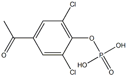 2,6-dichloro-4-acetylphenyl phosphate 化学構造式