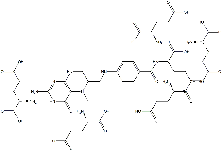 5-methyltetrahydrofolate pentaglutamate,,结构式