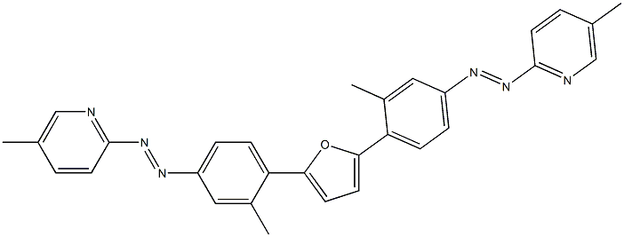 2,5-bis(2-methyl-4-(5-methyl-2-pyridyimino)aminophenyl)furan,,结构式