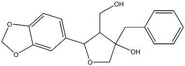 4-benzyl-4-hydroxy-3-hydroxymethyl-2-(3,4-methylenedioxyphenyl)tetrahydrofuran Structure