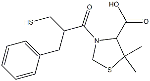 3-(2'-benzyl-3'-mercaptopropanoyl)-4-carboxy-5, 5-dimethylthiazolidine Structure